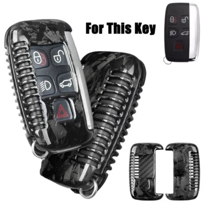 Capa chave carro fibra de carbono para Jaguar XE XJ para Land Rover LR2 LR4 Evoque - Imagem 1 de 4