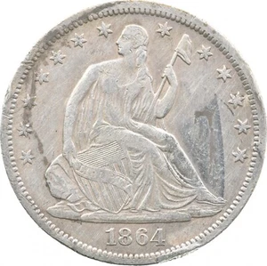 1864-S Seated Liberty Half Dollar *7594 - Picture 1 of 3