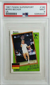 1987 Panini Supersport UK #182 Boris Becker Rookie Card RC PSA 9 Mint POP 3