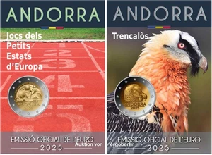2 x 2 Euro Sondermünze Gedenkmünze Andorra 2025 Bartgeier / Kleinstaatenspiele - Bild 1 von 1