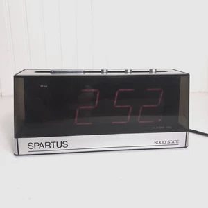 Vintage Spartus Solid State Alarm Clock 21-3022-500 Retro Large Red LED Display - Picture 1 of 10