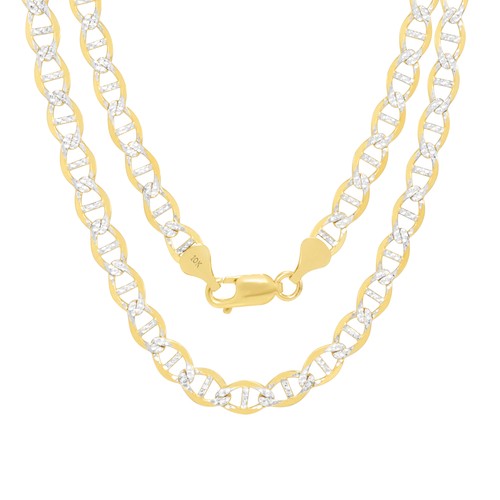 GUCCI Collana catena ancora marinaio taglio diamante pavè oro giallo 10 kt massiccio 6 mm 18"