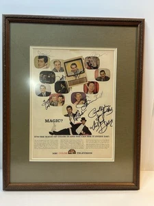 NBC VTG Color TV Add Framed Signed Perry Como /Dinah Shore/Jerry Lewis - Picture 1 of 10