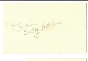 Pauline Betz Addie Signed Index Card – Tennis Hall of Fame Autograph Free Ship - Picture 1 of 1