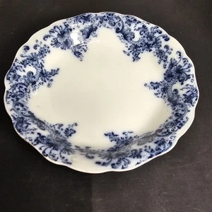 Vintage John Maddock Sons England Belfort Blue White Soup Bowl 7.5" Vitreous 53 - Picture 1 of 13