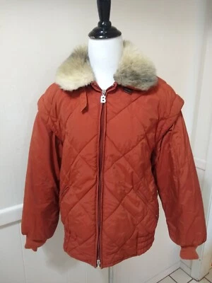 Abrigo Bogner Vintage Años 80 Mujer Puffer Chaqueta de Esquí Desmontable Cuello de Piel Sintética Talla S Foto 1 de 4