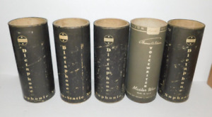 5 VINTAGE DICTAPHONE CYLINDER ROLL SLEEVES 1 IS EDISON