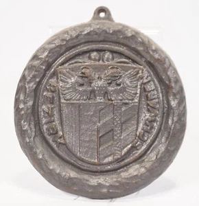 Eisen Kunst Guss Plakette Wappen Anhänger Bezirk Schwaben Relief Wandbild - Bild 1 von 4