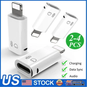 2-4 PCS USB-C 3.0 Female to 8 Pin Male Adapter For iPhone 14/13/12/11/XR/XS/SE 3 - Picture 1 of 14