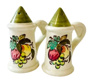 Metlox Poppy Trail Pottery Provincial Fruit Salt & Pepper Shaker Set California - Picture 1 of 9
