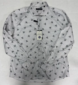 $155 New STONE ROSE Men's Large L Stretch Striped Long Sleeve Sport Shirt - Picture 1 of 6
