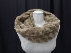 Sheared Beaver Faux Fur INFINITY collar / scarf Brown Winter Coat Jacket 35439