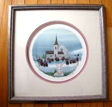 P Buckley Moss ‘’ White Christmas’’ Framed Signed Numbered Triple Matted Print