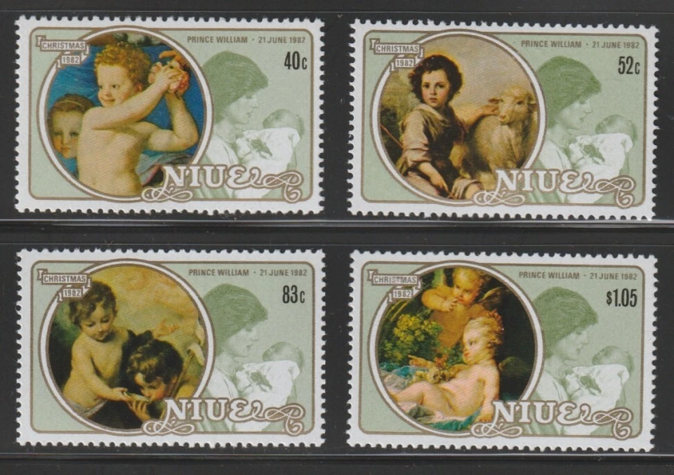 纽埃 1982 Sc # 360-63 圣诞全新无标签 OG — 第 1/1 张图片