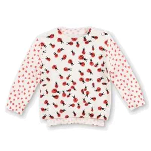 STELLA McCARTNEY KIDS Alex White Pullover Jumper Sweater Red Ladybug Hearts 14 - Picture 1 of 13