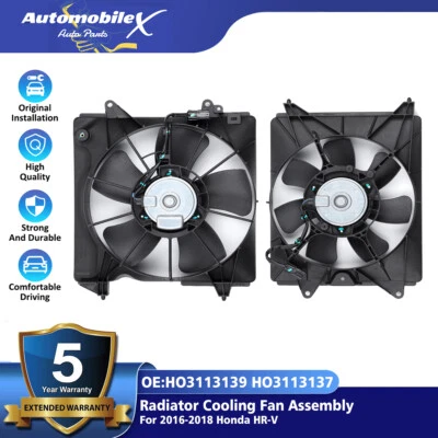 L+R Radiator Condenser Cooling Fan Assembly For 2016-2018 Honda HR-V HO3113137 Foto 1 de 4