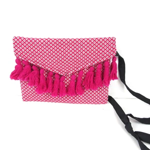 Unbranded Crossbody Pink Tasseled & Stitched Bag - Picture 1 of 6