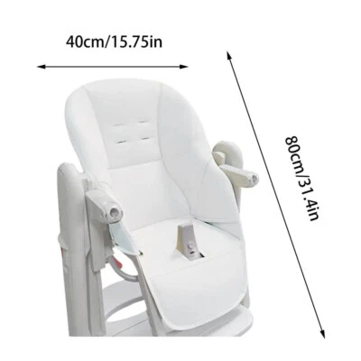 Cojín de asiento de bebé blanco para silla de comedor crece con cuero PU suave para niños Foto 1 de 4