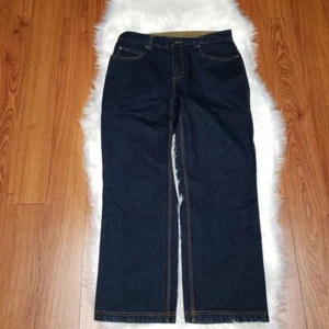 Pantalones de mezclilla de salón Duluth Trading Co de 5 bolsillos azul oscuro # 86069 - para hombre 32 x 28 - Imagen 1 de 5