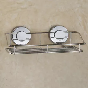 Vacuum Suction Shower Basket Shelf Soap Holder Bath Organizer for Bathroom - Picture 1 of 11