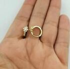 14K Yellow Gold Plated 0.50Ct Lab Created Baby Flower Shape Hoop Earrings