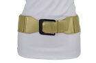 Women Gold Faux Leather Elastic Hip High Waist Square Buckle Belt Plus M L XL