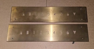 Vintage Pair Brass Elevator Faceplates Floor Number Indicators Architectural - Picture 1 of 4