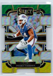 Select O'Cyrus Torrence #12 2023 radiocontrol verde amarillo Prizm troquelado Buffalo Bills - Imagen 1 de 2