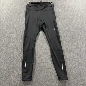 Nike Dri-FIT Running Leggings Pants Mens Small Black Reflective Trim Zip Pocket - Picture 1 of 13
