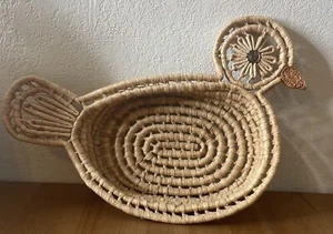 Cesta vintage tejida mimbre ratán pollo pato bandeja catchall decoración de pared - Imagen 1 de 6
