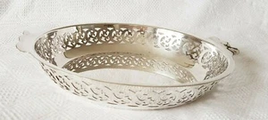 Silver Plated ~  Large Bowl ~ 26.5cm ~ Cutwork Pierced Edge Design - Picture 1 of 11