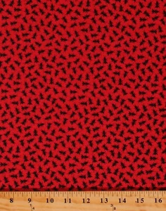 Cotton Ants Insects on Red Bugs Galore! Kids Cotton Fabric Print by Yard D783.55 - Imagen 1 de 1