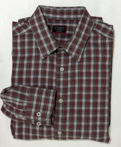 Camisa para hombre UNTUCKit calce ajustado roja gris a cuadros con botones talla M - Imagen 1 de 3