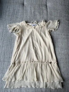 Moschino Teen Seda Top/Blusa Crema con Cristal, Perlas Elementos Niñas 14T - Imagen 1 de 12