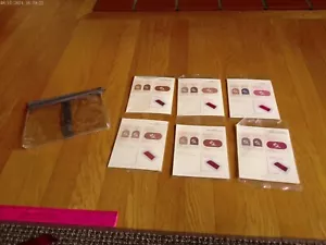 Lote 6 tarjetas de muestra vintage Mary Kay sombra de ojos rubor lápiz labial 1999 más bolsa con cremallera - Imagen 1 de 18