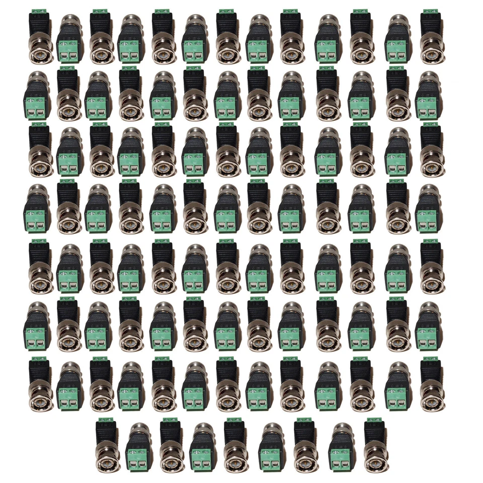 100 Pcs Screw Terminal  CAT5 To Camera CCTV BNC Video Balun Connector - Image 1 of 4