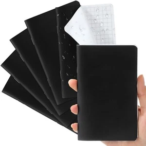 6 Pack Waterproof Grid Notebook 3.5x5.5 Inch Weatherproof Pocket Notepad - Picture 1 of 6