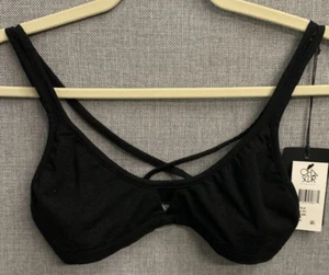Chaser Bralette Women’s Small Black Strappy Keyhole Front Knit - Picture 1 of 9