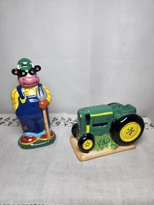 VTG Fitz & Floyd Omnibus Movers & Shakers John Cowe Tractor with Box - Picture 1 of 9