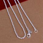 16-24INCHES 925 Sterling silver 2MM Rope Necklace Beautiful fashion Elegant