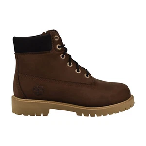 Timberland 6 Inch Premium Big Kids' Boots Dark Brown Nubuck TB0A64FN - Picture 1 of 6