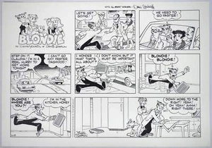 Blondie Original Comic Strip Sunday Art by Dean Young & Denis Lebrun - Picture 1 of 1