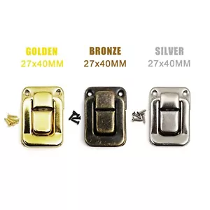 Jewelry Chest Wine Wood Box Suitcase Toggle Hasp Latch Clasp Bag Closure Lock - Picture 1 of 9