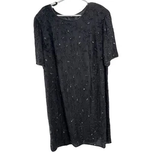 Lane Bryant Designer Collection black beaded plus silk 22/24 mother of bride - Picture 1 of 7