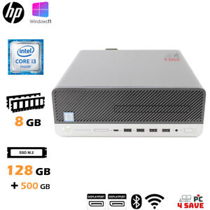 HP Desktop Computer 8GB RAM 128GB M.2 SSD +500GB WiFi 600 G3 SFF Windows 11 Pro