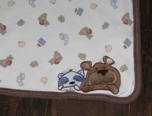 Carters Just One Year Bear & Raccoon Bear Camp Baby Blanket - Picture 1 of 7
