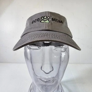 Dog Mom Baseball Cap Gray Embroidered Hat Adjustable Strapback Paw Open Road - Picture 1 of 8