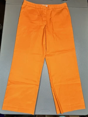Calça Trina Turk laranja perna reta cropped empresarial casual tamanho 8 outono - Imagem 1 de 4