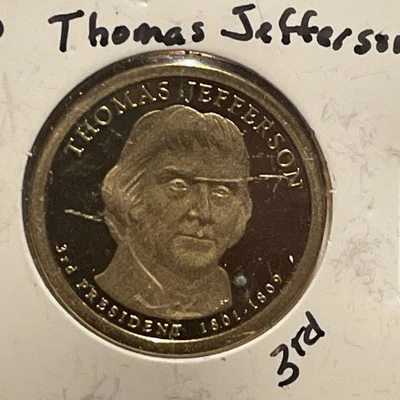 Uncirculated Proof 2007-S Golden Clad Thomas Jefferson Presidential Dollar - Image 1 of 2