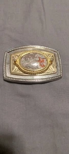 Vintage Agate Stone Metallic Belt Buckle - Picture 1 of 4